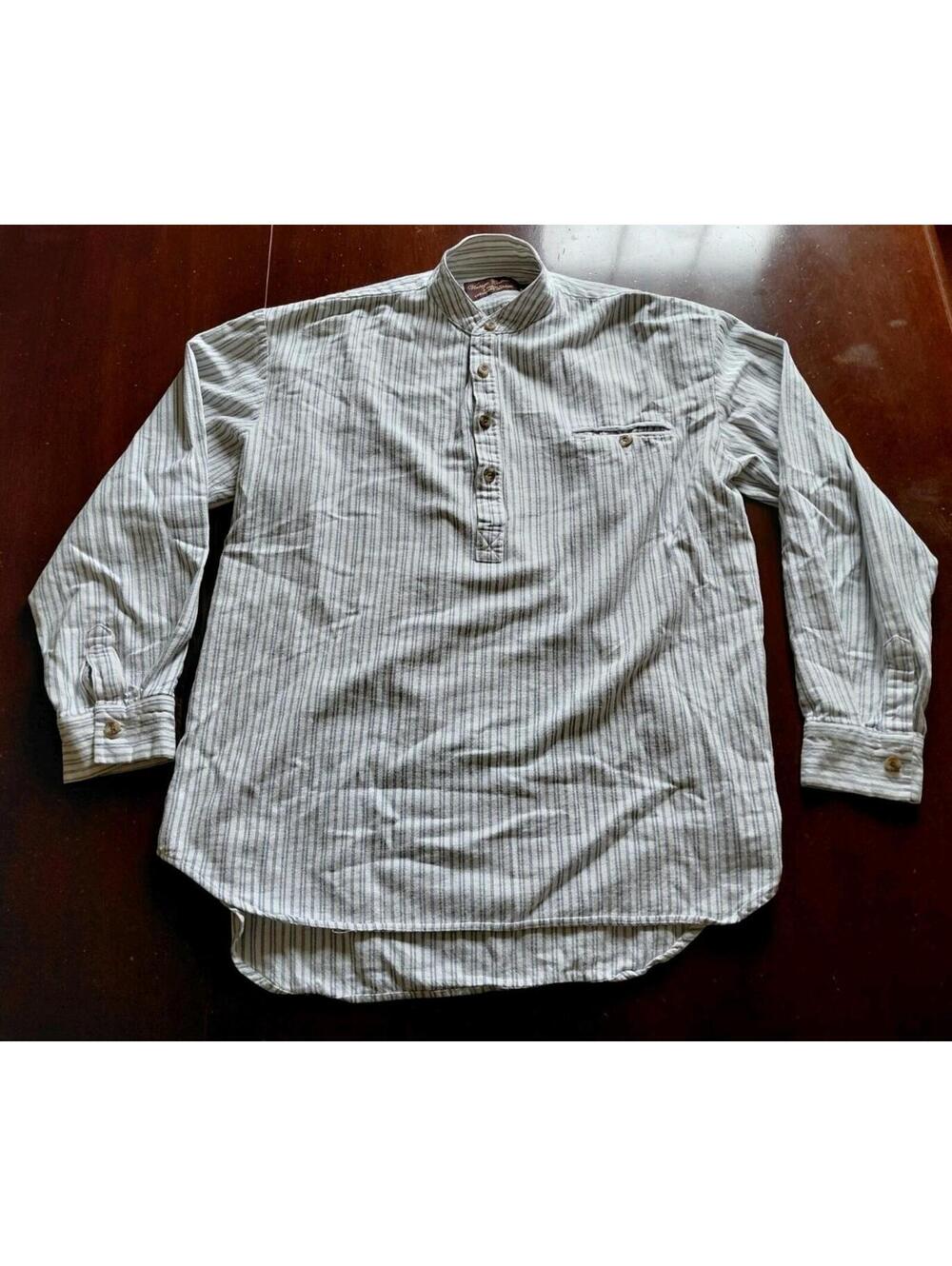 Lee Valley Shirt XL Extra Large Blue White Stripe Grandfather Cotton Ireland